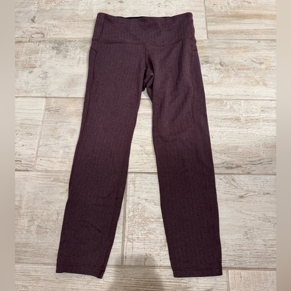 Gap High-Waisted Purple CozeCore Herringbone 7/8 Leggings Size Small